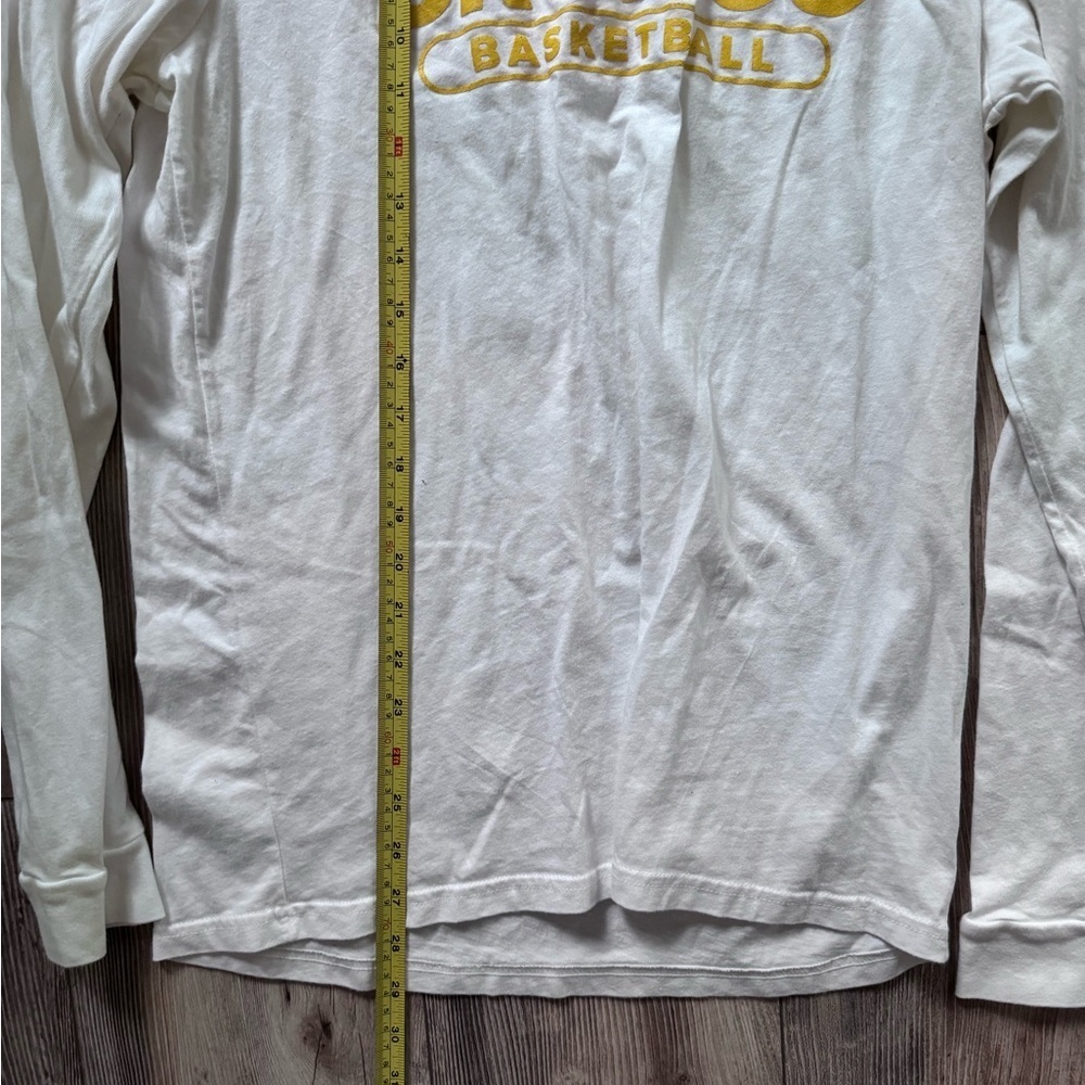 Adidas White and Yellow Bronco Basketball Long Sleeve Shirt men M - Picture 2 of 6